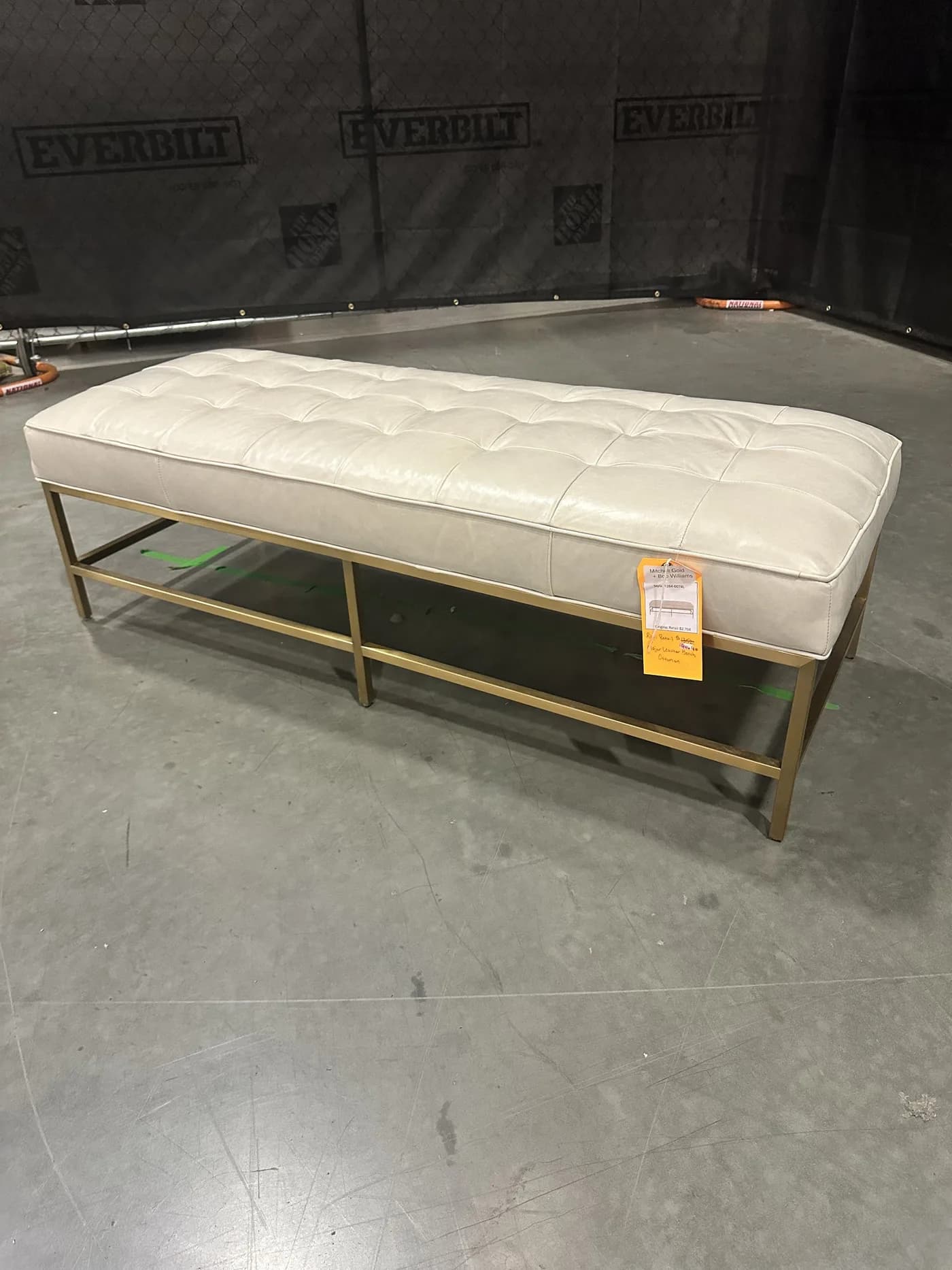 Mitchell Gold + Bob Williams Major Leather Bench Ottoman - 65% Off Retail Price — Furniture