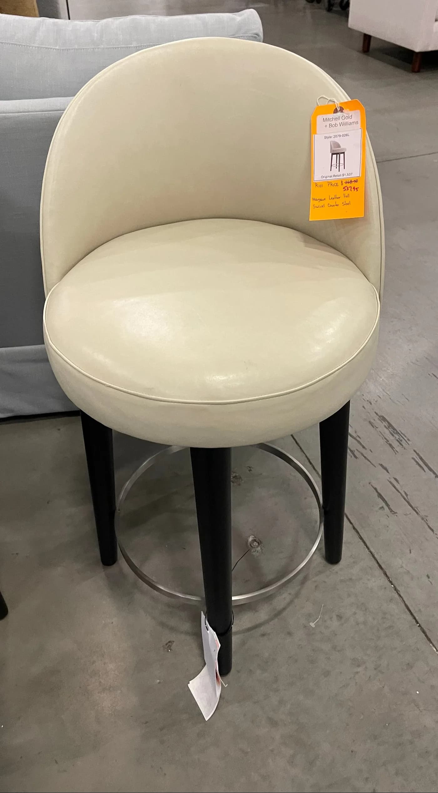 Mitchell Gold + Bob Williams Margaux Leather Full Swivel Counter Stool — Furniture