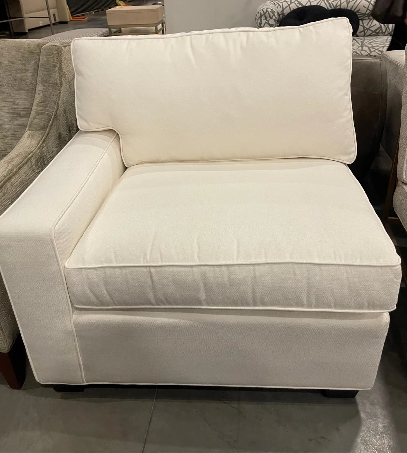 Mitchell Gold + Bob Williams Alex Left Armchair with Sunbrella Performance Basket Weave — Furniture