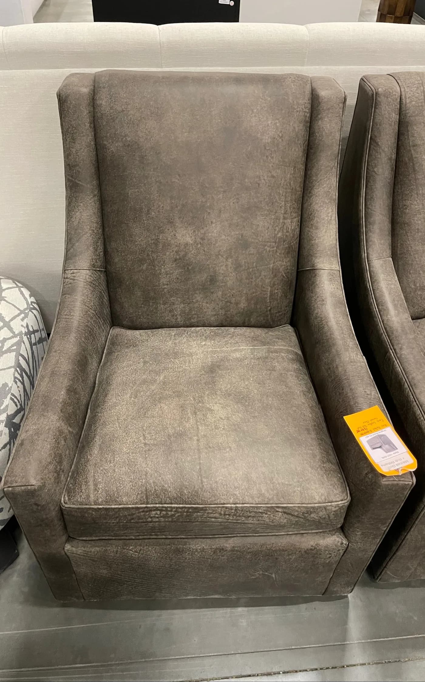 Mitchell Gold + Bob Williams Cara Leather Tall Full Swivel Chair — Furniture