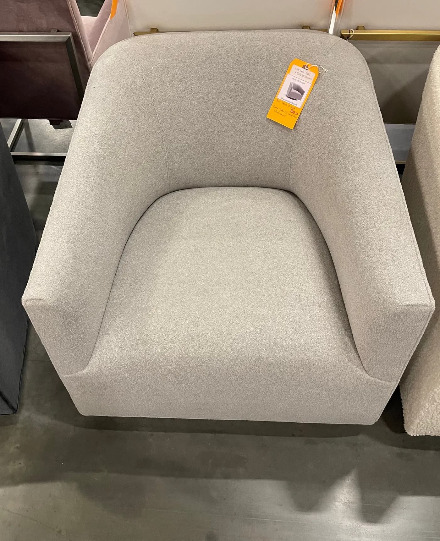 Mitchell Gold + Bob Williams Cooper Studio Full Swivel Chair with Ford Camel — Furniture
