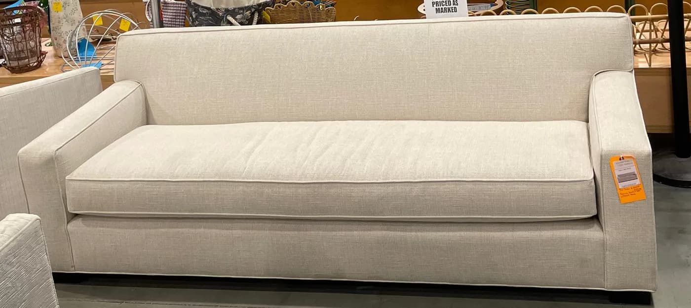 Mitchell Gold + Bob Williams Jean-Luc Bench 90 Sofa with Textured Weave — Furniture
