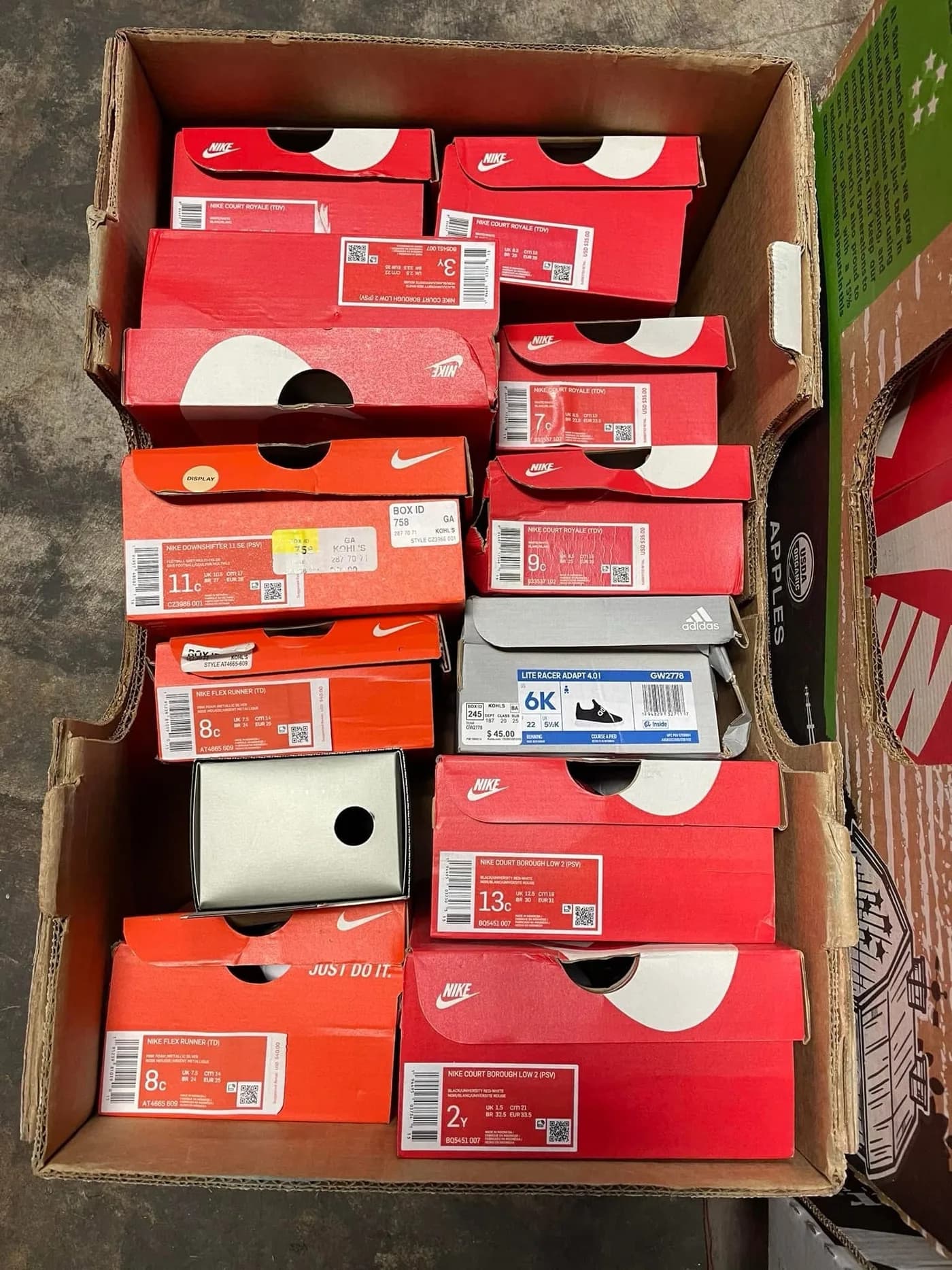 Authentic Nike Sneakers Pallet (125 Pairs) — full lot photo