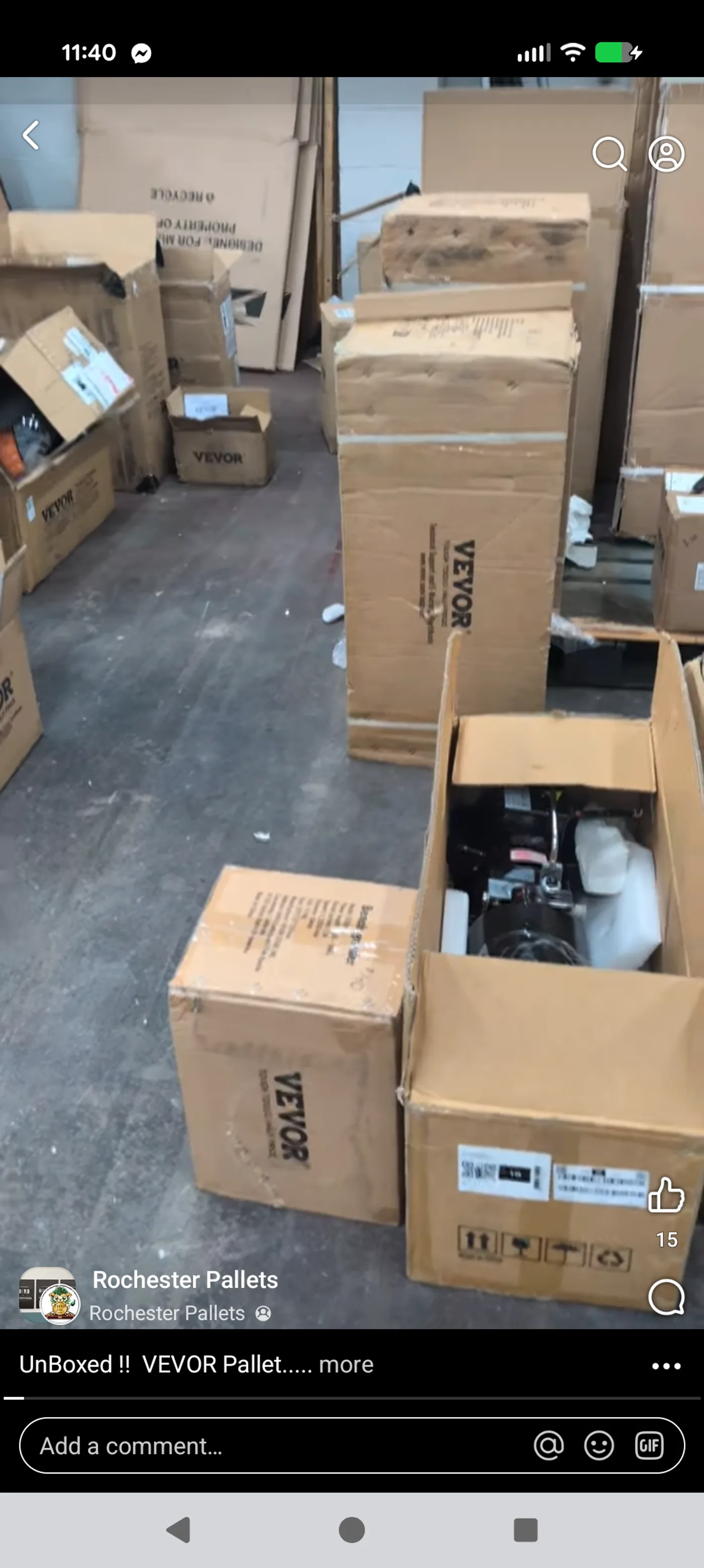 VEVOR Unboxed Tools and Equipment Pallet — full lot photo